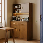 Grand buffet de rangement en bois et acrylique, réglable