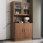 Grand buffet de rangement en bois et acrylique, réglable