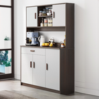 Grand buffet de rangement en bois et acrylique, réglable