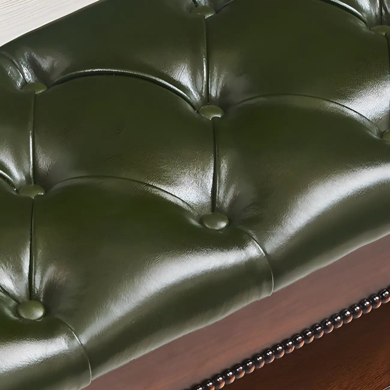 Banc en bois et cuir véritable antique à rabat avec 2 étagères