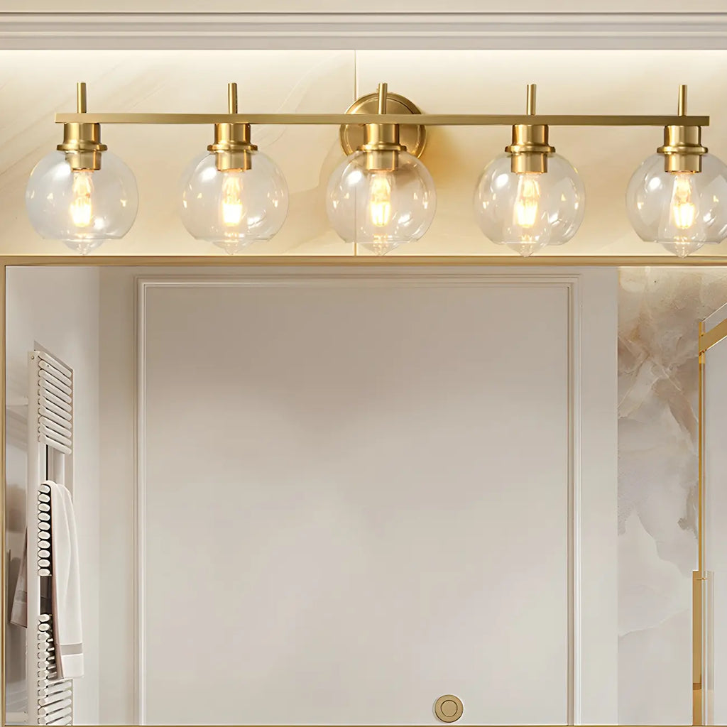 Applique murale globe en laiton style moderne pour salle de bain
