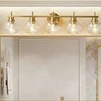 Applique murale globe en laiton style moderne pour salle de bain