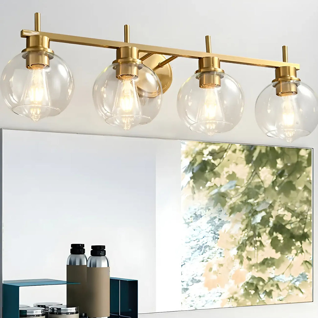 Applique murale globe en laiton style moderne pour salle de bain