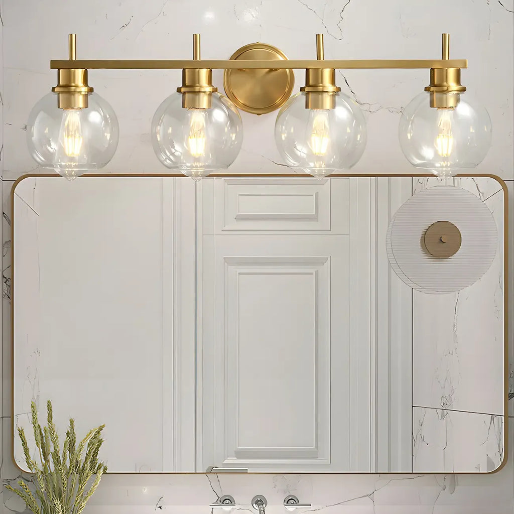 Applique murale globe en laiton style moderne pour salle de bain