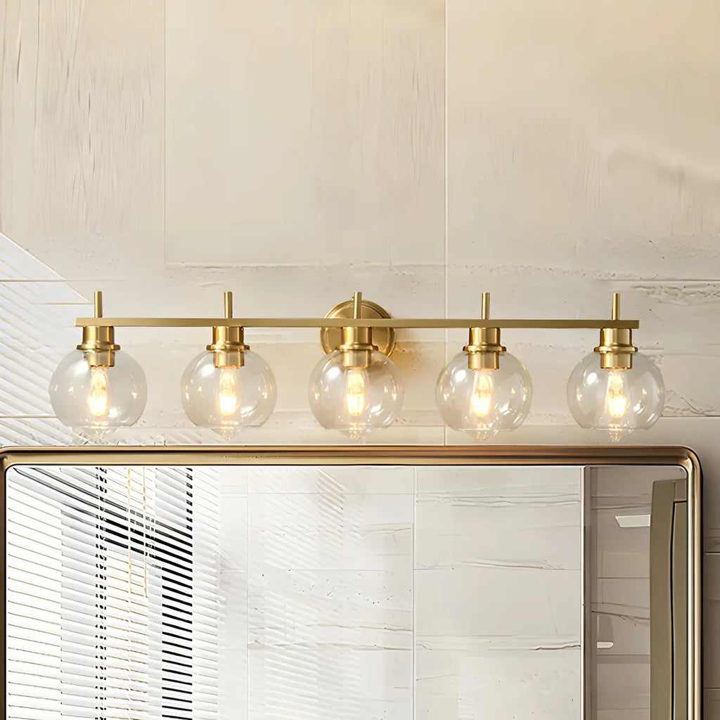 Applique murale globe en laiton style moderne pour salle de bain