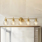 Applique murale globe en laiton style moderne pour salle de bain