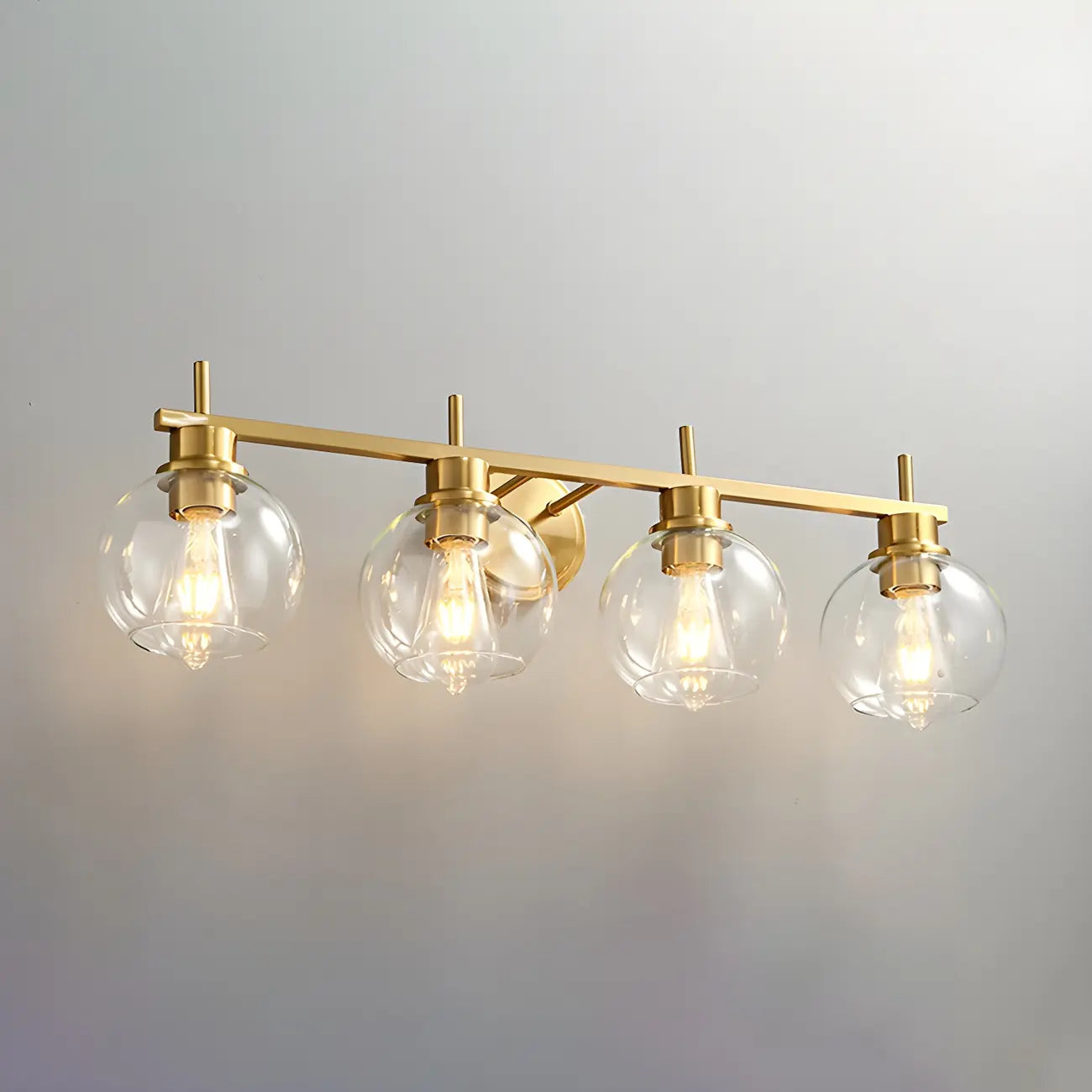 Applique murale globe en laiton style moderne pour salle de bain