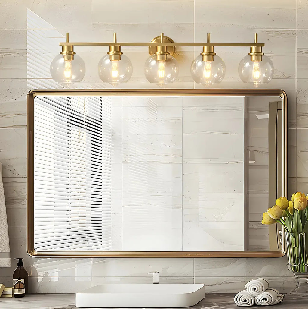 Applique murale globe en laiton style moderne pour salle de bain