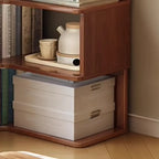 Bibliothèque d'angle verticale minimaliste en bois brun
