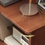Bibliothèque d'angle verticale minimaliste en bois brun