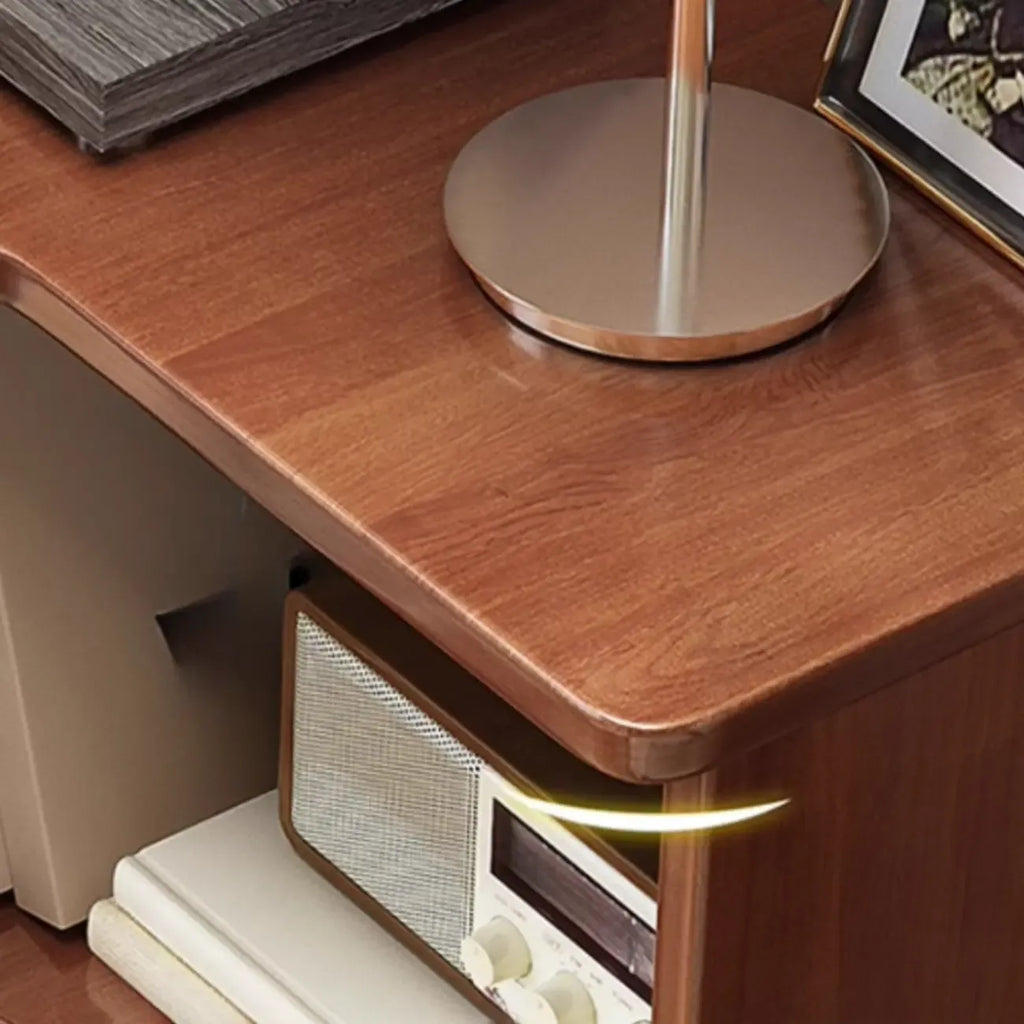 Bibliothèque d'angle verticale minimaliste en bois brun
