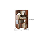 Bibliothèque d'angle verticale minimaliste en bois brun