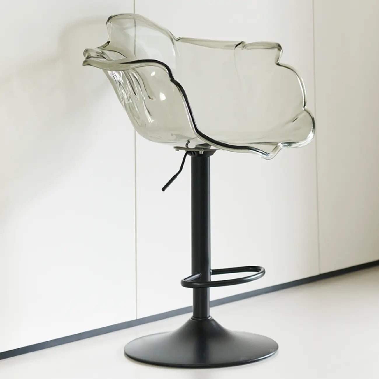 Tabourets de bar pivotants en acrylique transparent, réglables en hauteur et avec dossier