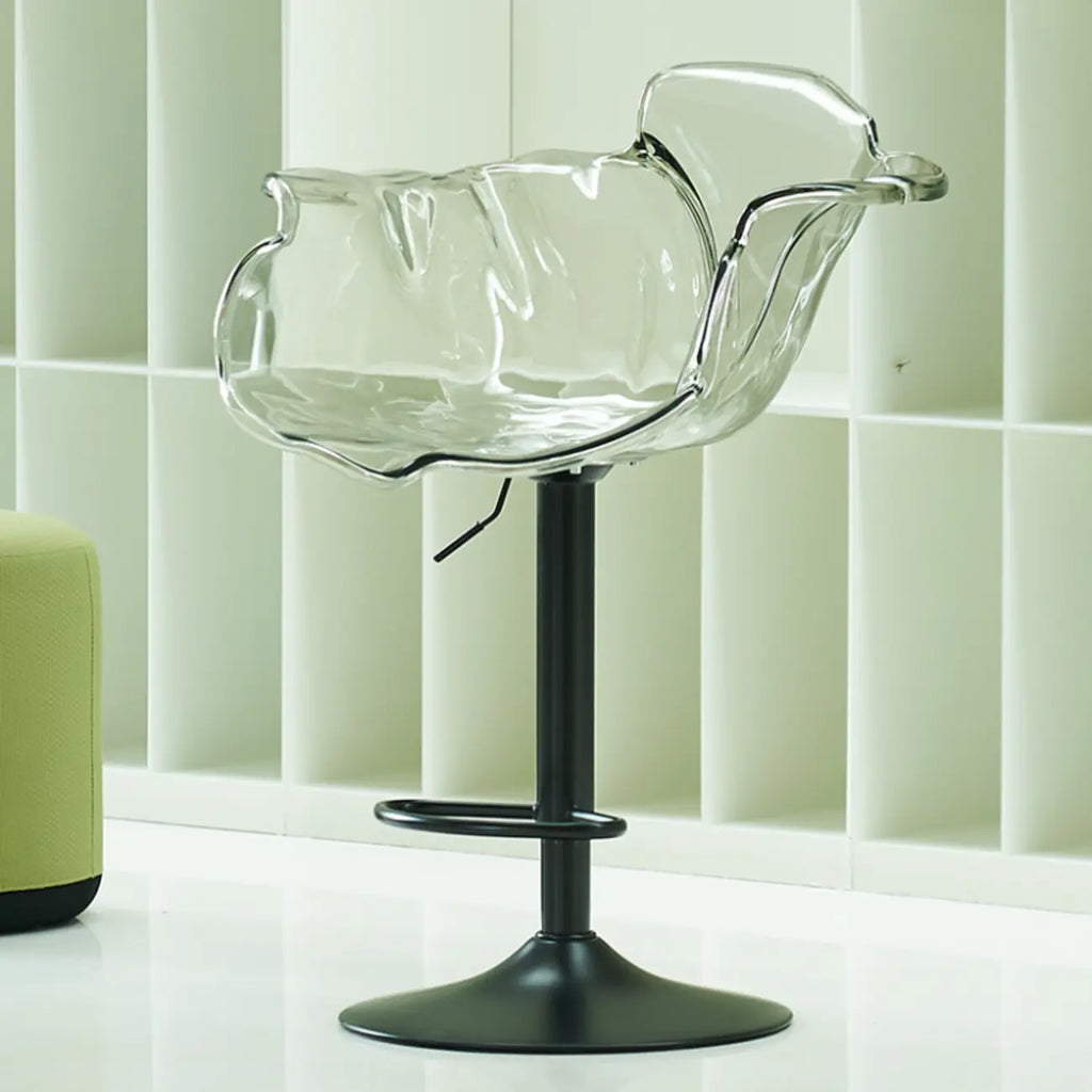 Tabourets de bar pivotants en acrylique transparent, réglables en hauteur et avec dossier