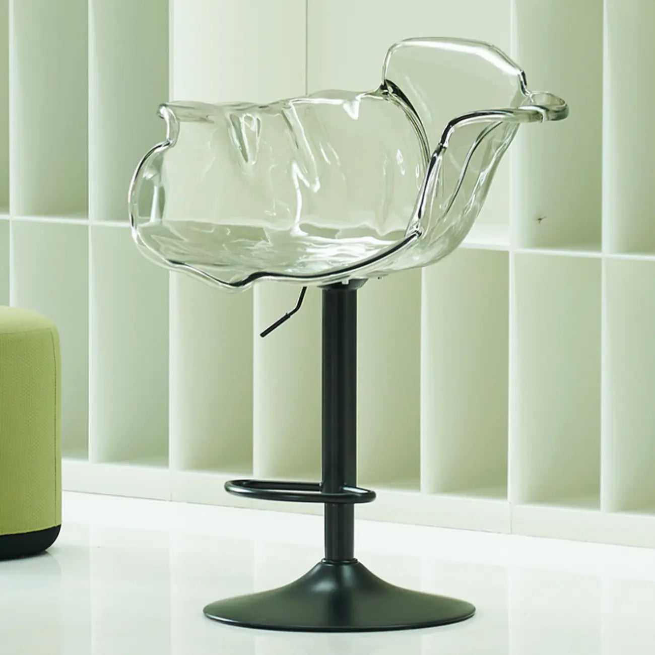 Tabourets de bar pivotants en acrylique transparent, réglables en hauteur et avec dossier