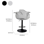 Tabourets de bar pivotants en acrylique transparent, réglables en hauteur et avec dossier