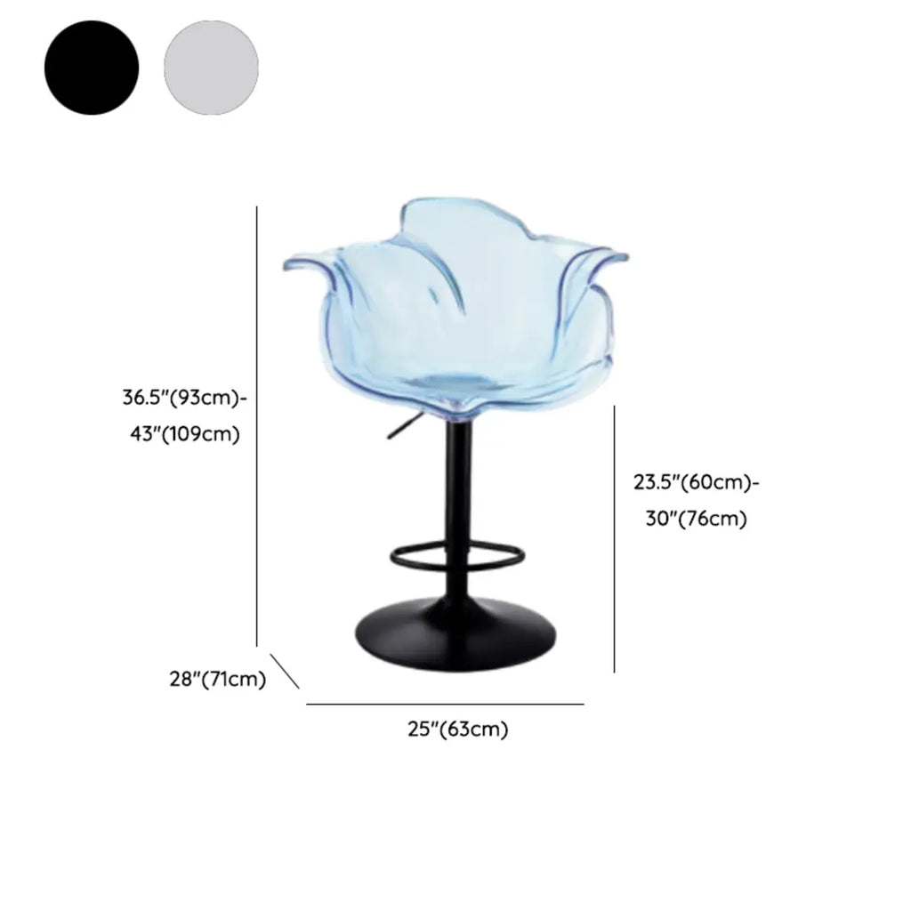 Tabourets de bar pivotants en acrylique transparent, réglables en hauteur et avec dossier