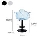 Tabourets de bar pivotants en acrylique transparent, réglables en hauteur et avec dossier