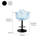 Tabourets de bar pivotants en acrylique transparent, réglables en hauteur et avec dossier