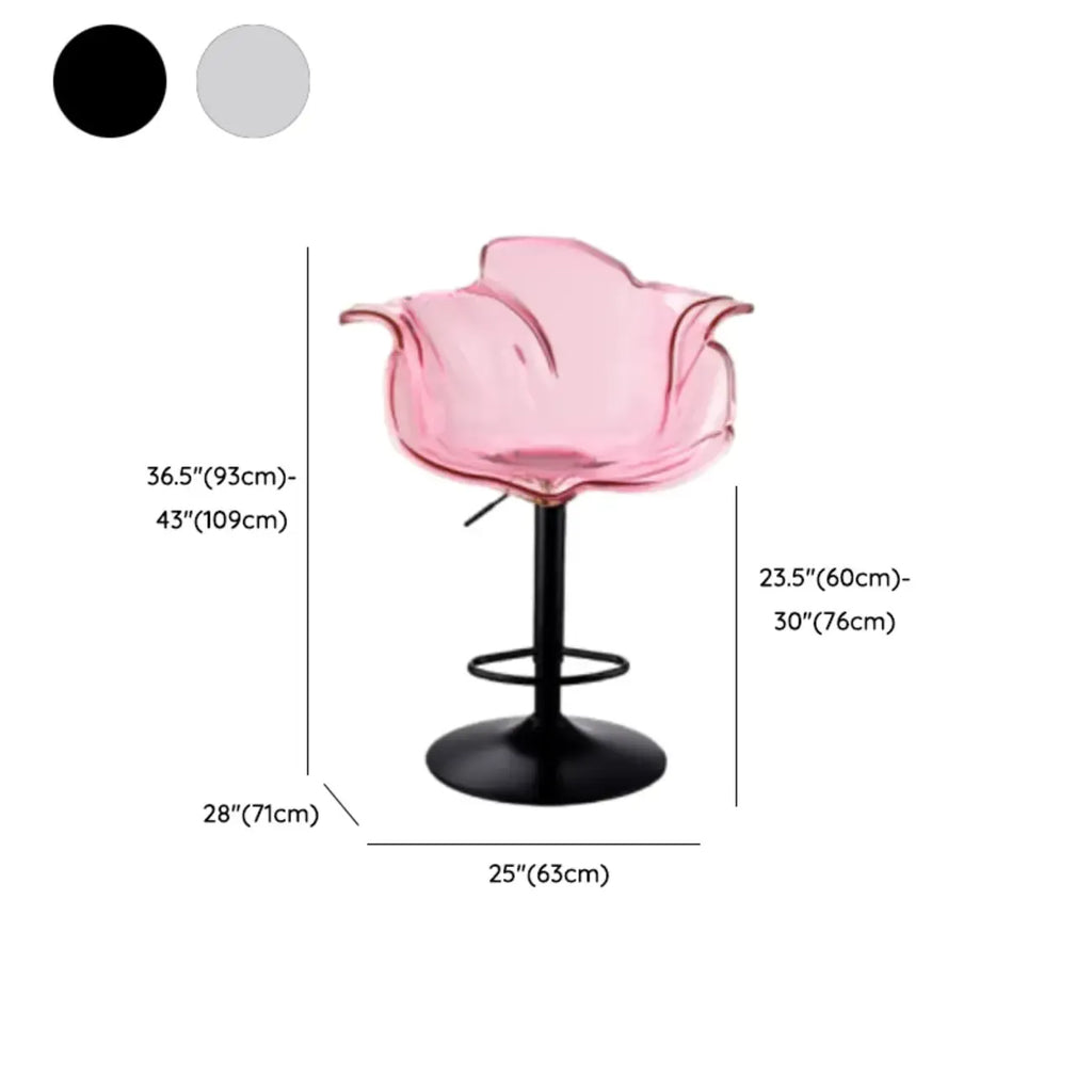 Tabourets de bar pivotants en acrylique transparent, réglables en hauteur et avec dossier