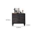 Buffet en bois noir à motif artistique, 3 étagères