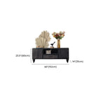Buffet en bois noir à motif artistique, 3 étagères