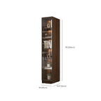 Grande bibliothèque moderne en bois de cacao brun avec portes vitrées