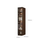 Grande bibliothèque moderne en bois de cacao brun avec portes vitrées