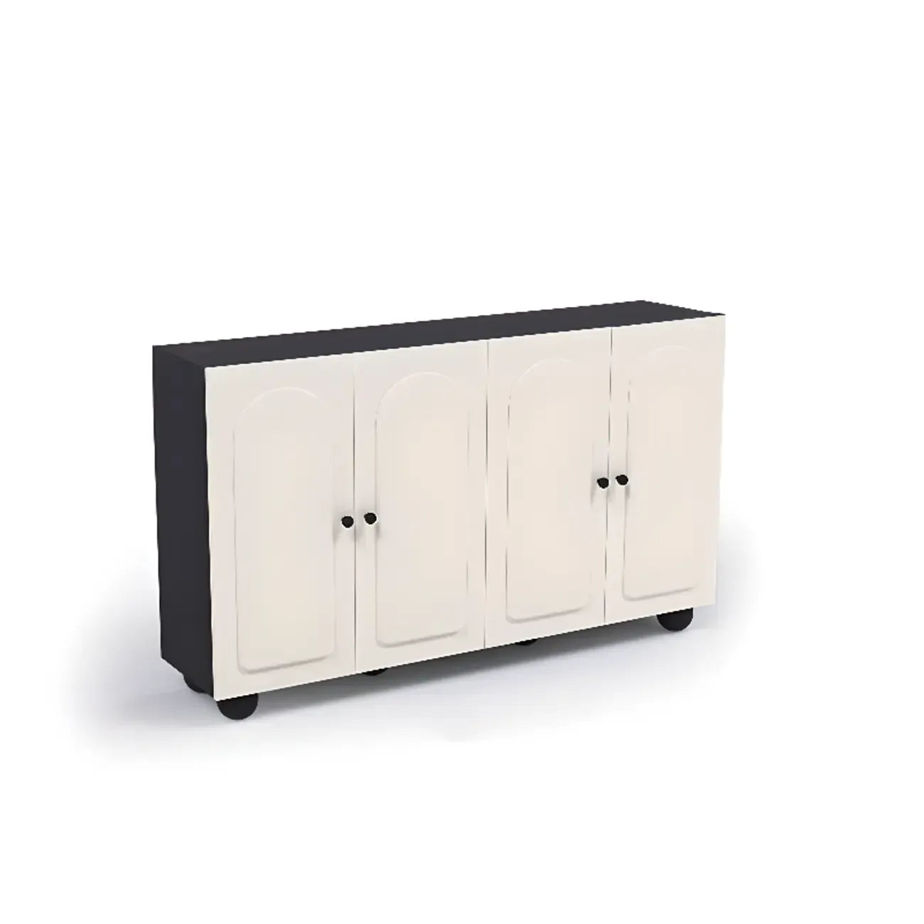 Meuble à chaussures chic en bois avec étagères réglables, blanc/noir