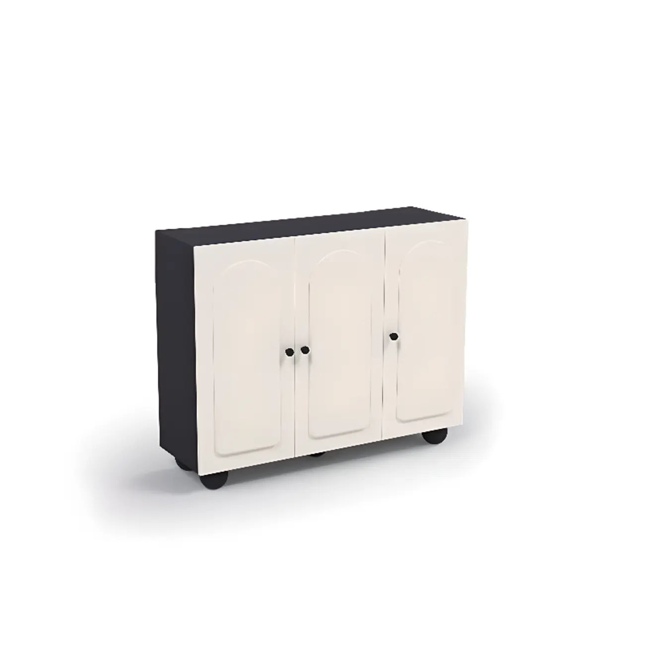 Meuble à chaussures chic en bois avec étagères réglables, blanc/noir