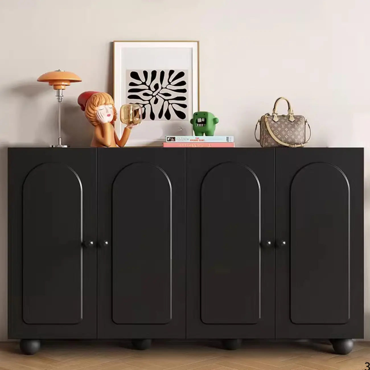 Meuble à chaussures chic en bois avec étagères réglables, blanc/noir