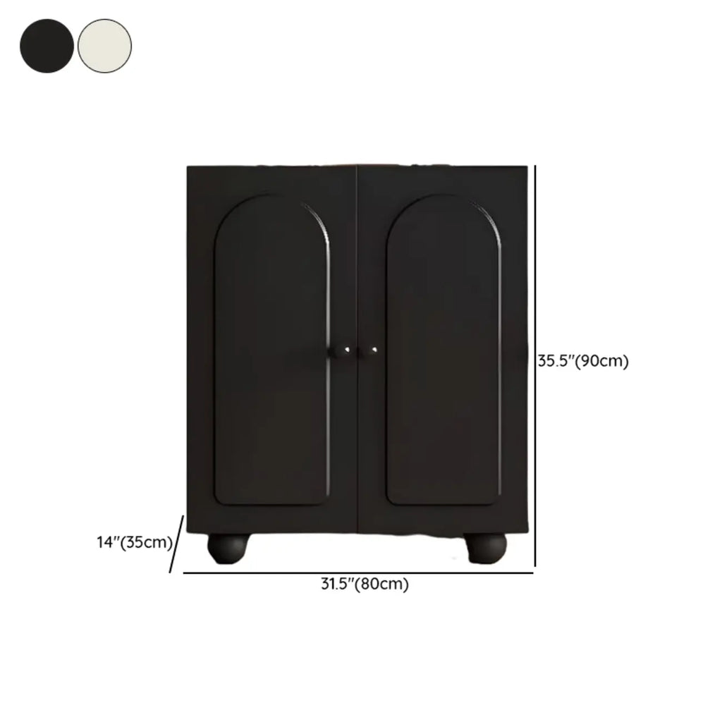 Meuble à chaussures chic en bois avec étagères réglables, blanc/noir