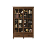 Grande vitrine de rangement en bois blanc avec porte coulissante