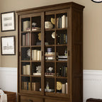 Grande vitrine de rangement en bois blanc avec porte coulissante