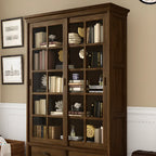 Grande vitrine de rangement en bois blanc avec porte coulissante