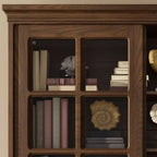 Grande vitrine de rangement en bois blanc avec porte coulissante