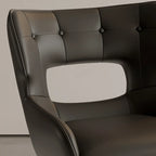 Chaise de salle à manger moderne en similicuir avec dossier ouvert et accoudoirs