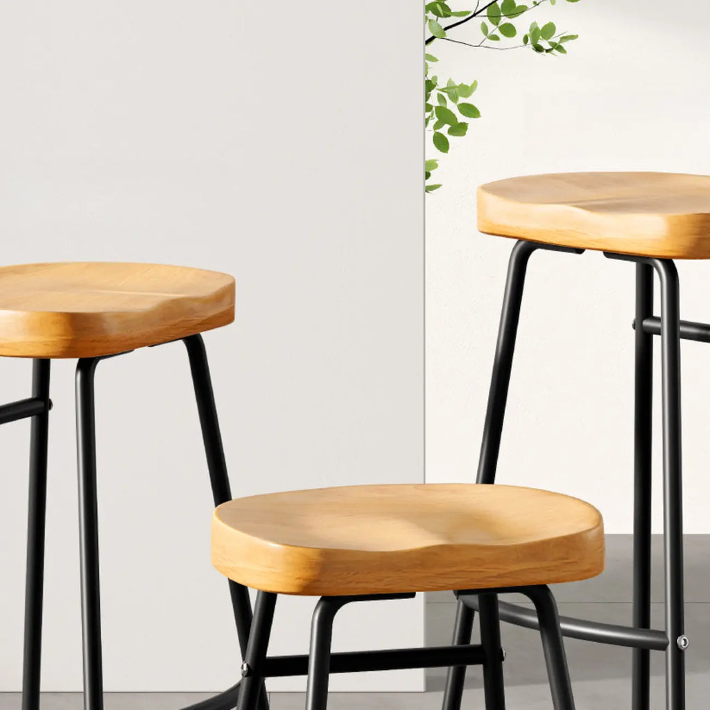 Tabourets de bar de comptoir marron avec repose-pieds et dossier sans dossier