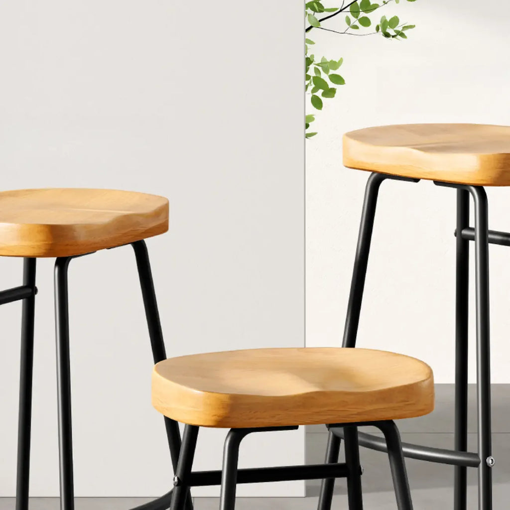 Tabourets de bar de comptoir marron avec repose-pieds et dossier sans dossier
