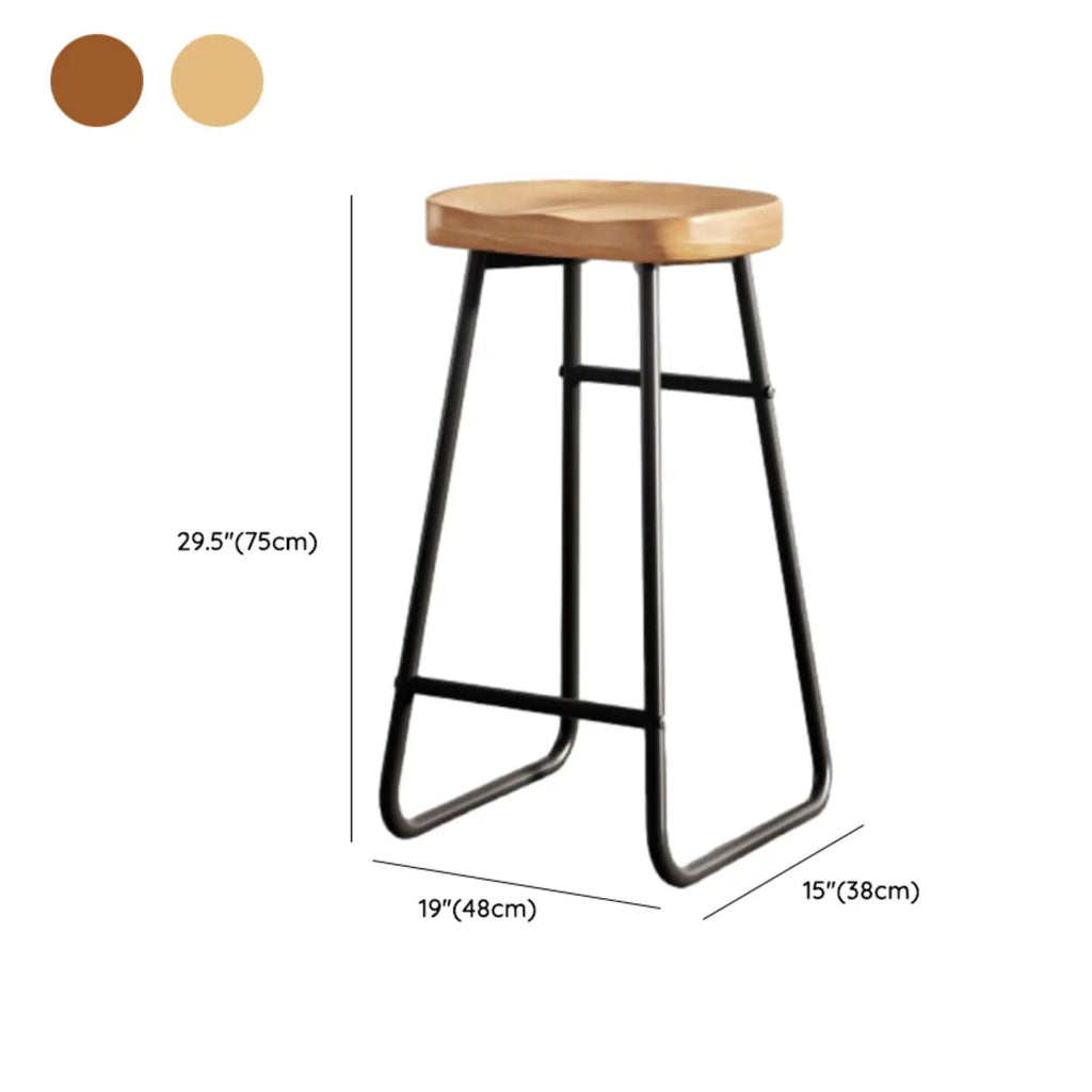 Tabourets de bar de comptoir marron avec repose-pieds et dossier sans dossier