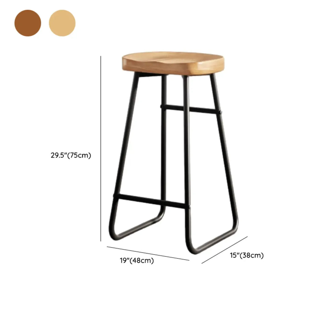 Tabourets de bar de comptoir marron avec repose-pieds et dossier sans dossier