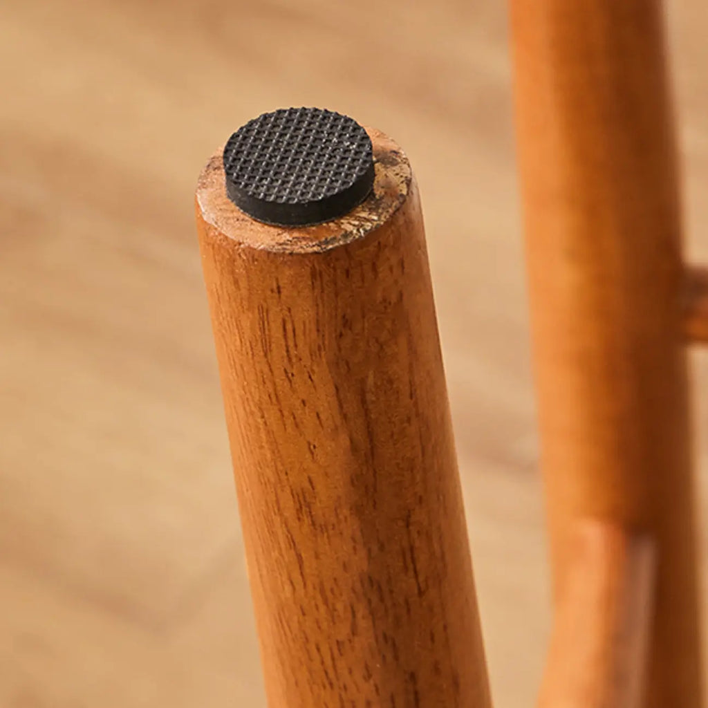 Tabourets de bar en bois avec assise en cuir marron et dossier sans dossier