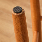 Tabourets de bar en bois avec assise en cuir marron et dossier sans dossier