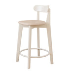 Tabouret de bar carré confortable en bois brun avec dossier