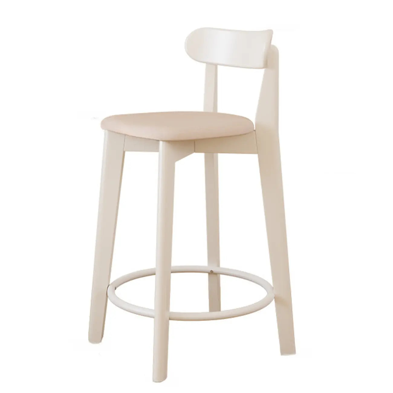 Tabouret de bar carré confortable en bois brun avec dossier