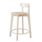 Tabouret de bar carré confortable en bois brun avec dossier