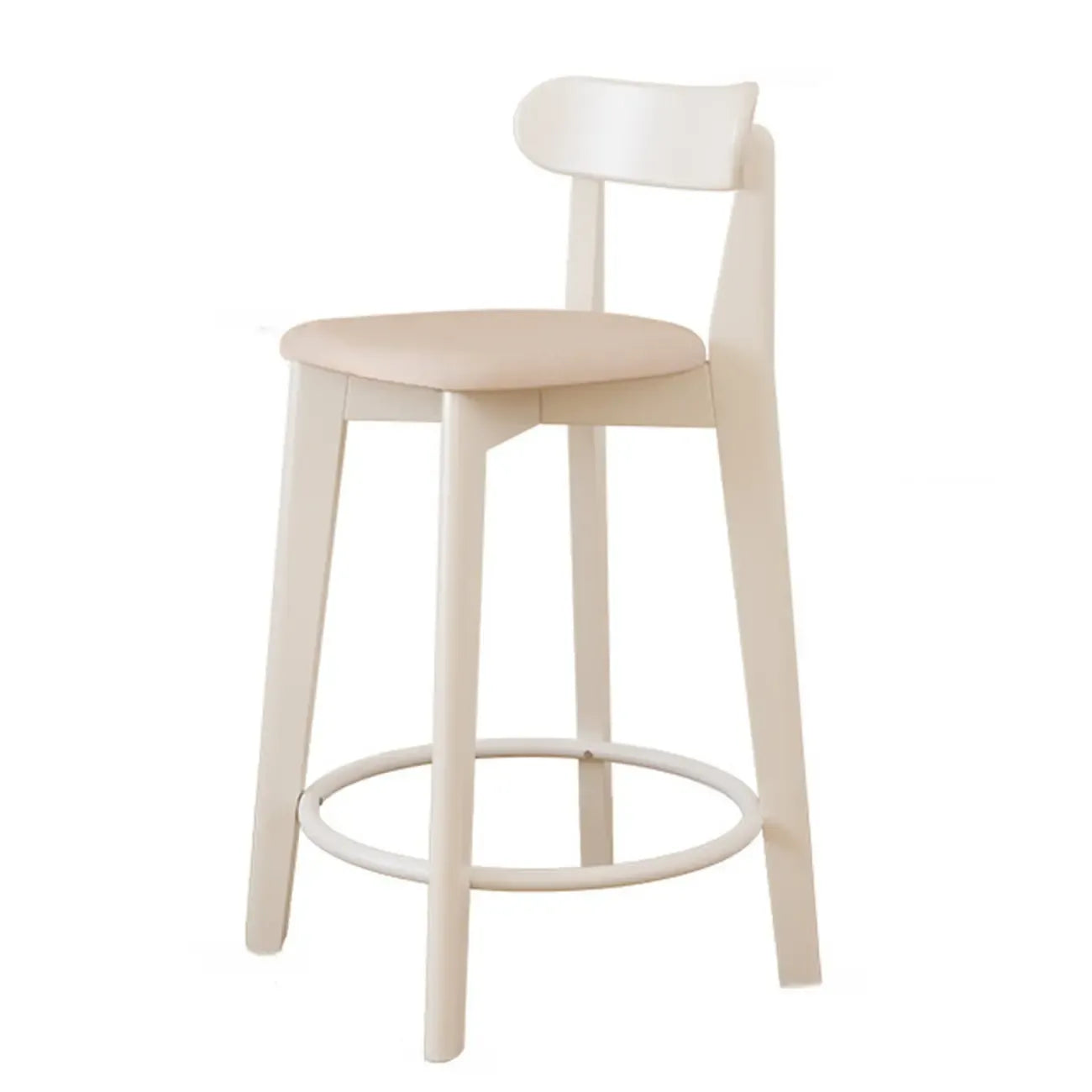 Tabouret de bar carré confortable en bois brun avec dossier