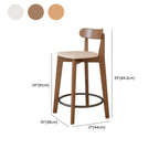 Tabouret de bar carré confortable en bois brun avec dossier