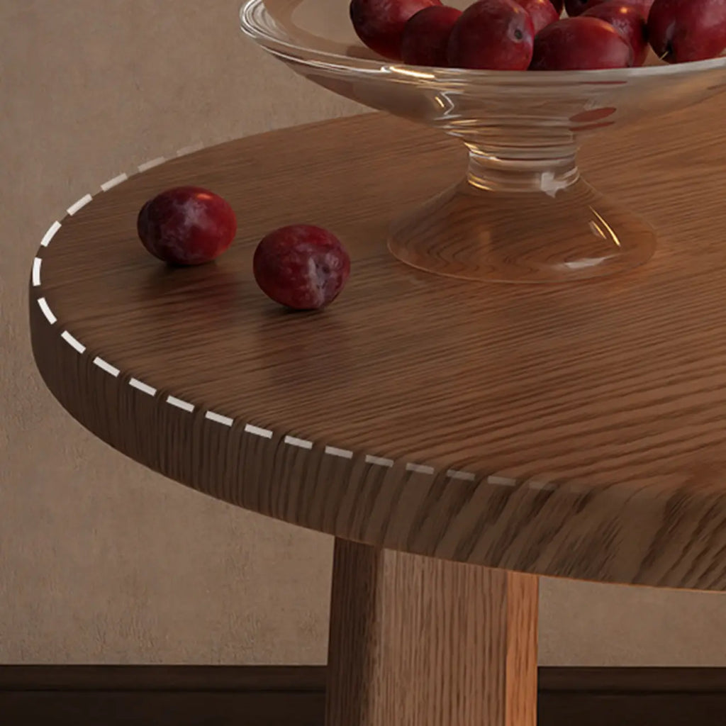 Petite table d'appoint ronde à pieds croisés en bois de noyer