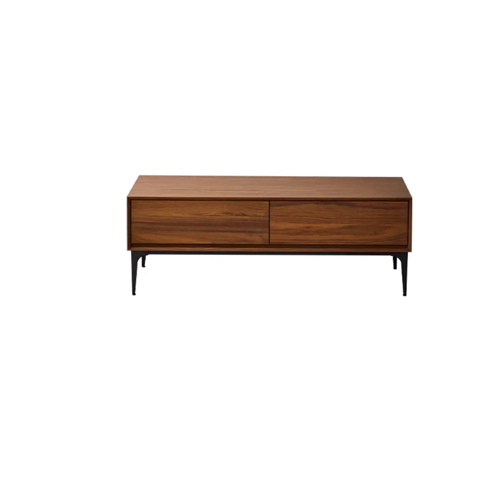 Grande table basse rectangulaire en bois marron imperméable à 4 tiroirs
